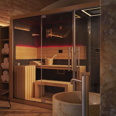 Take your relaxation to the next level in the sauna