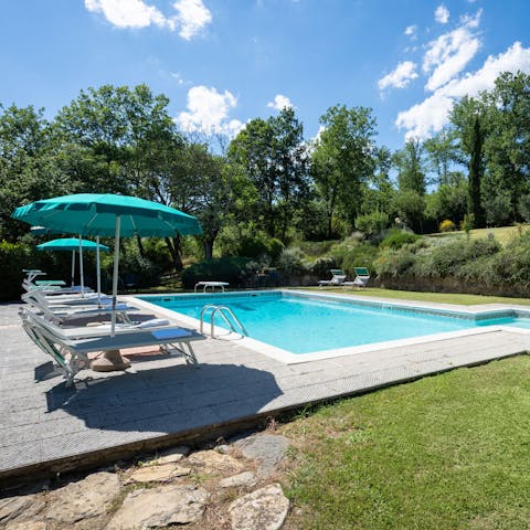 Relax by the pool, surrounded by landscaped gardens