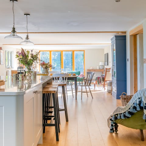 Gather together to eat, drink and be merry in the open kitchen-diner