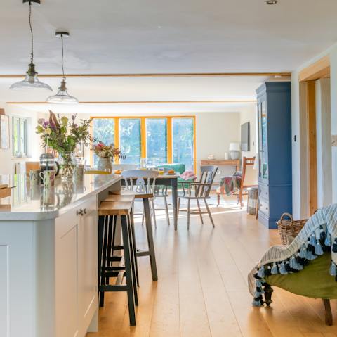 Gather together to eat, drink and be merry in the open kitchen-diner