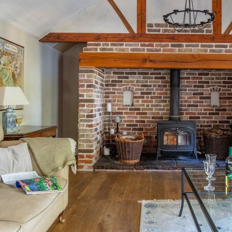 Cosy up by the wood burner after blustery coastal walks