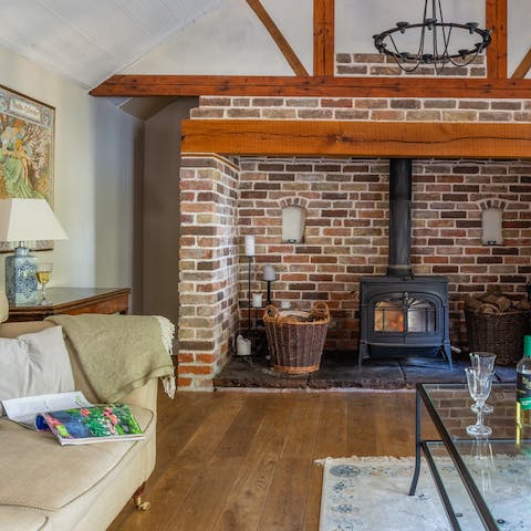 Cosy up by the wood burner after blustery coastal walks