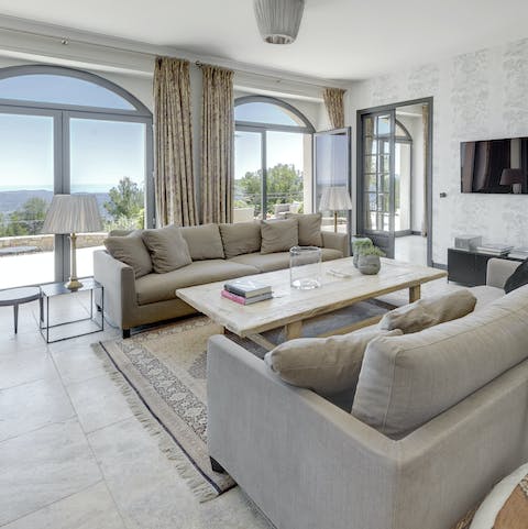 Relax in the elegant living area