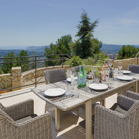 Enjoy sweeping views while you dine al fresco
