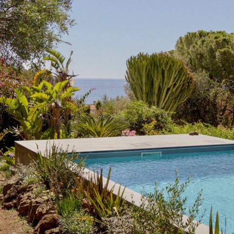 Cool off from the Sardinian sun in the private pool