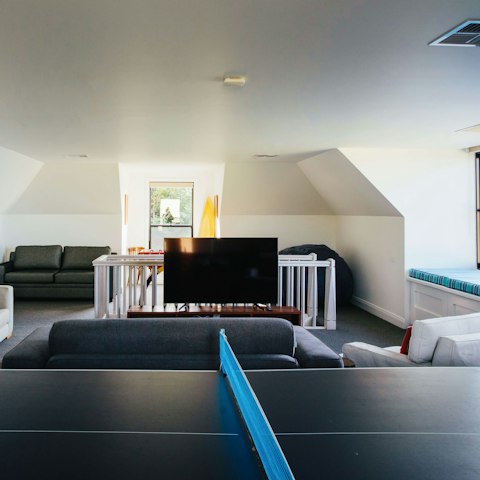 Head up to the loft for a game of table tennis
