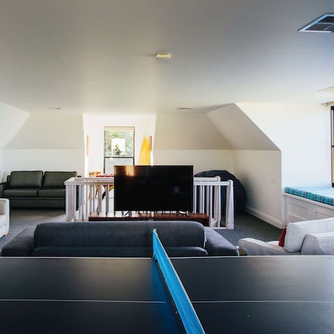 Head up to the loft for a game of table tennis