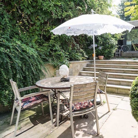 Enjoy breakfast in the garden