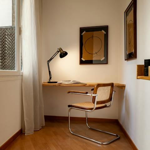 Hop on a video call and work remotely from the separate study area