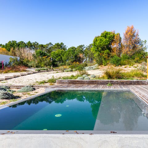 Take a dip in the private pool overlooking the garden