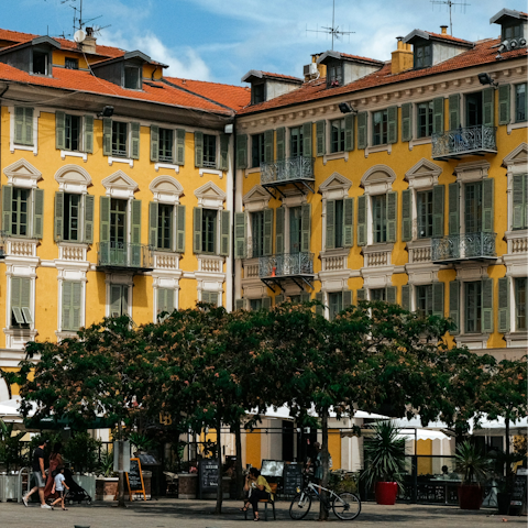 Stroll to Place Garibaldi, the oldest square in Nice, in just a few minutes