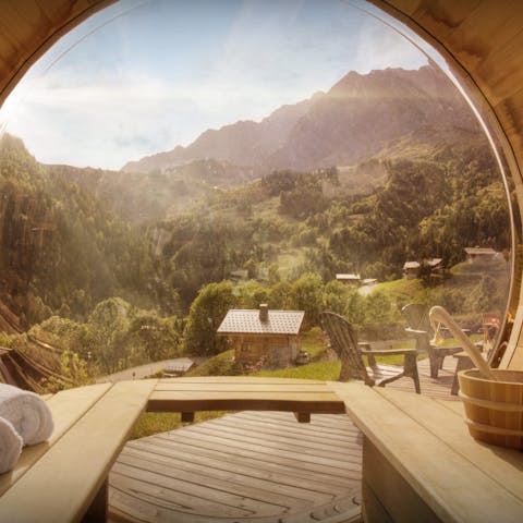 Feel a wonderful sense of wellbeing after a session in the sauna