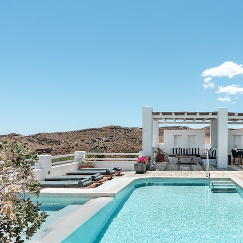 Enjoy the mountain views while swimming a few laps around the pool, or relax in the jacuzzi
