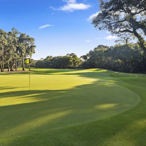 Tee off on the neighbouring golf course