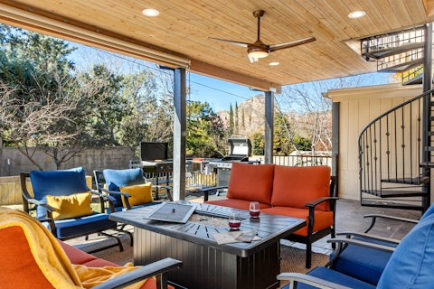 Unwind around the fire pit after a day spent exploring