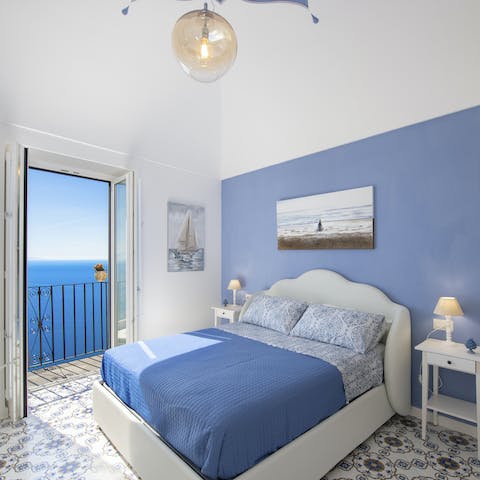 Get a good night's rest in the comfy bedroom and wake up to the instantly calming sea views