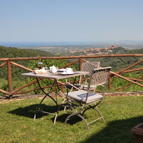 Pair your breakfast with panoramic views over the Tuscan landscape