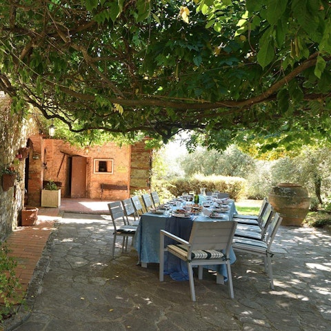 Serve up Tuscan classics, best enjoyed alfresco under the wisteria