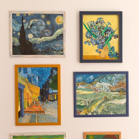 Enjoying the family artwork