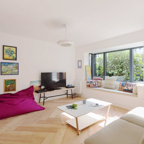 The bright and airy living area