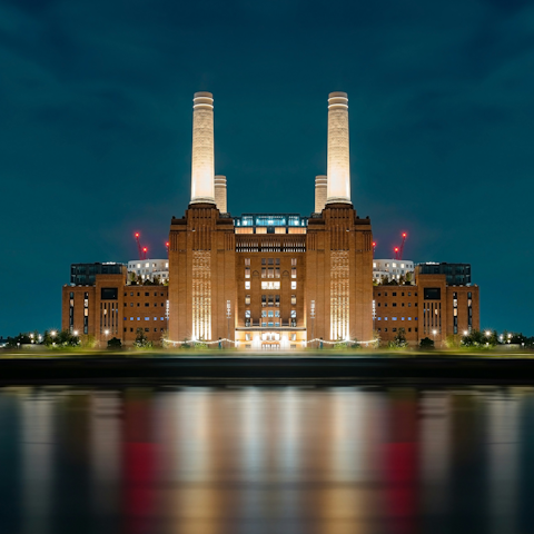 Drink and dine at Battersea Power Station, a thirty-minute walk away