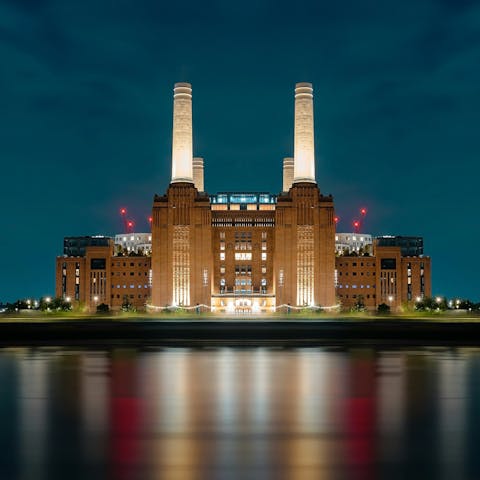 Drink and dine at Battersea Power Station, a thirty-minute walk away
