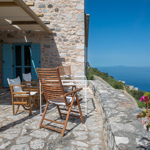 Spend the evening watching the sunset from your private terrace