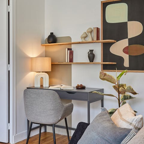 Get some work done at the desk in the living area