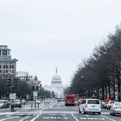 Drive into Washington DC in around twenty minutes and see the sights