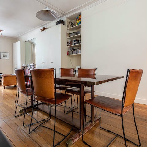 Gather together for a French feast around the long dining table