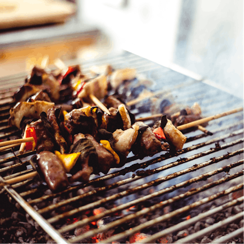 Cook up a storm on one of two propane gas grills for the ultimate al fresco meal