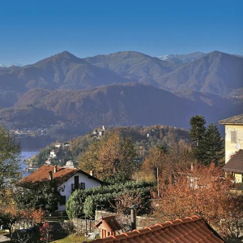 Admire the mountainous views from the bedroom