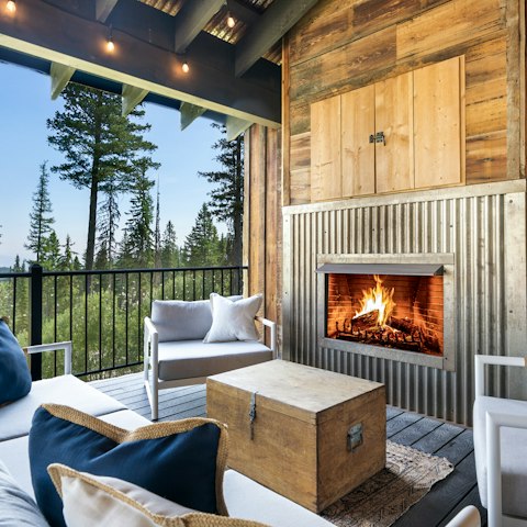 Light the fire and enjoy the views from the deck