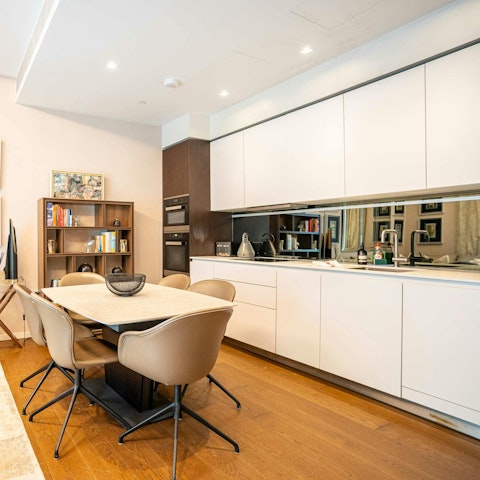 Enjoy having space to cook and dine at home during your stay
