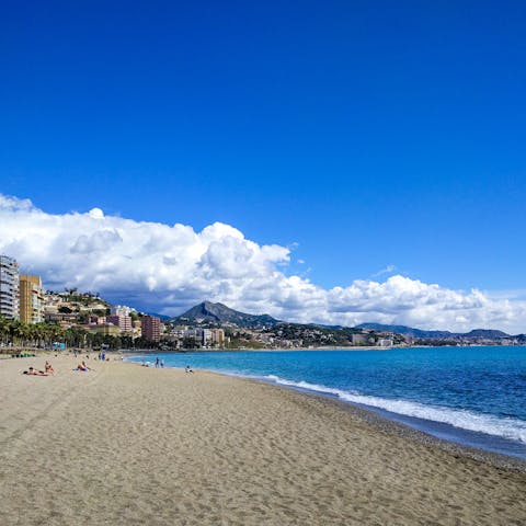 Cool off at Playa de la Malagueta – the beach is ten-minute drive