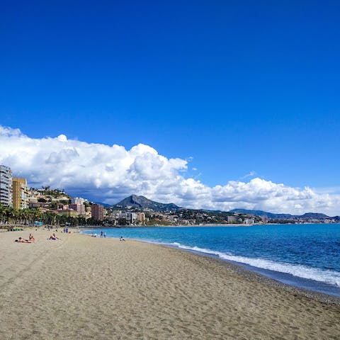Cool off at Playa de la Malagueta – the beach is ten-minute drive