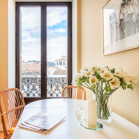 Enjoy breakfast with a view
