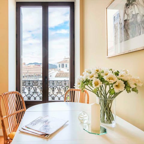 Enjoy breakfast with a view