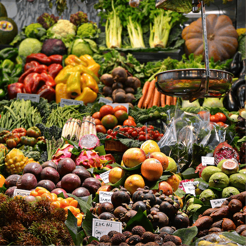 Shop at the colourful Atarazanas Market – it's just across the street