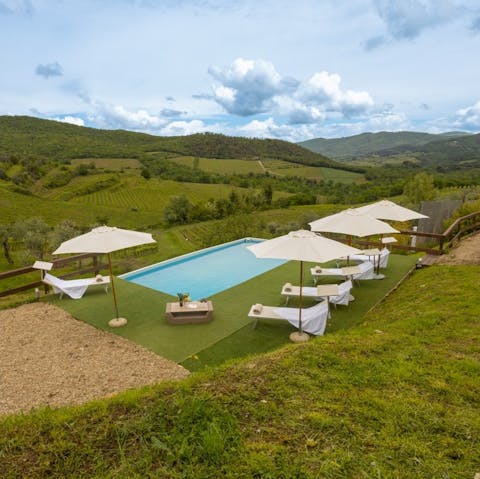 Swim in the private pool as the quiet of nature surrounds you