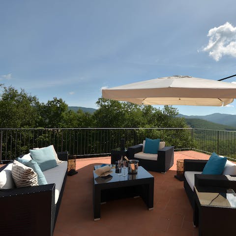 Uncork a bottle of local Chianti wine and watch a sunset from the terrace