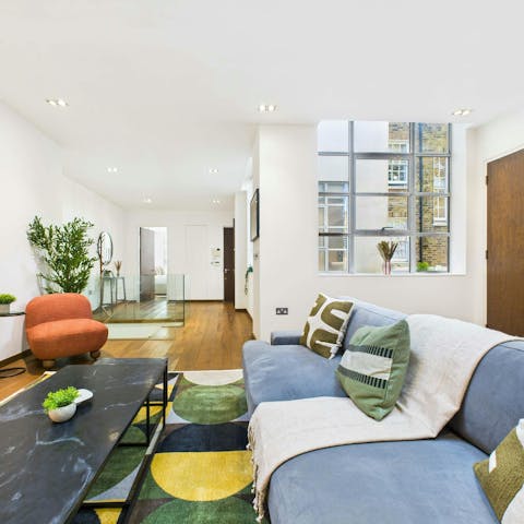 Enjoy the light-filled living space – it's a great spot for a cuppa