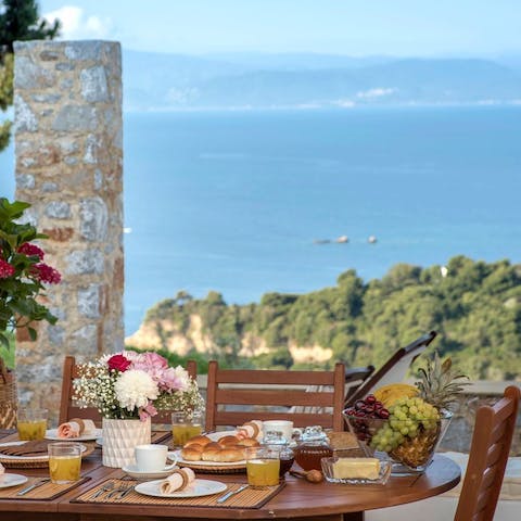 Start your day with breakfast on the terrace, with the breathtaking sea views before you