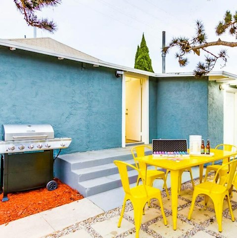 Dine alfresco in the vibrant patio area