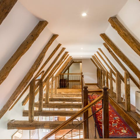 Wander through the original oak beams