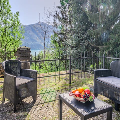 Enjoy views of Lake Como from the private terrace