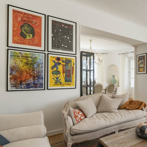 Considerable thought has gone into the decor, including these old-fashioned posters