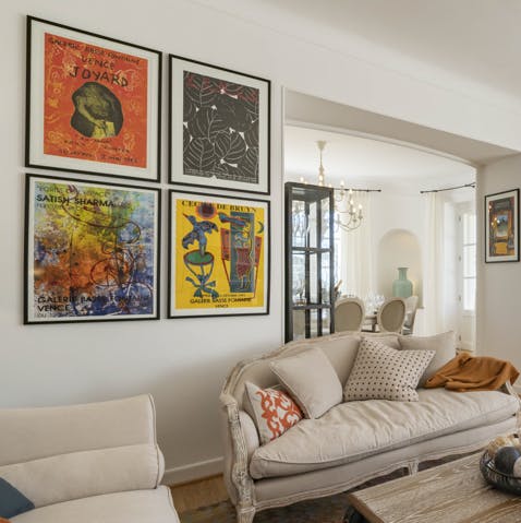 Considerable thought has gone into the decor, including these old-fashioned posters