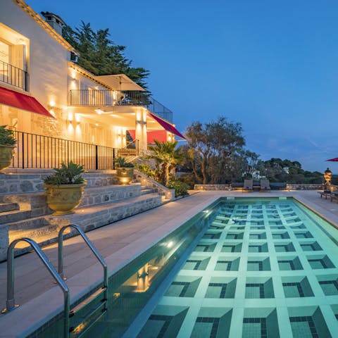 The playful pool design definitely stands out