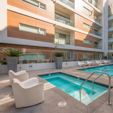 Enjoy a relaxing soak in the hot tub